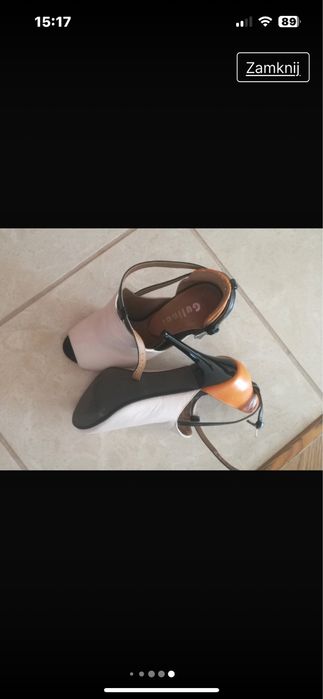 Buty na wysokim obcasie skorzane