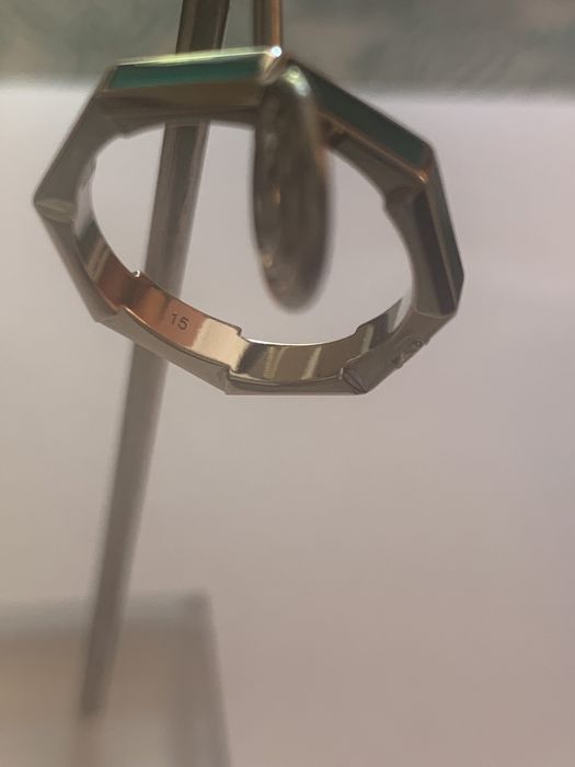 Anel Gucci Link to Love ouro branco & enamel