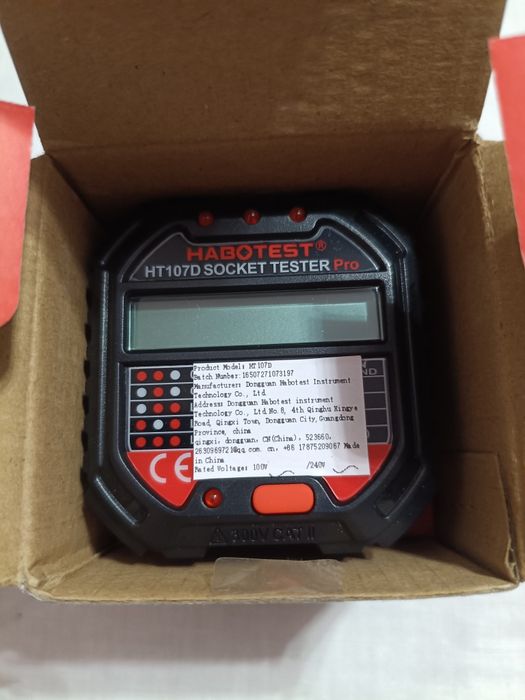 Тестер розеток Habotest HT107D Pro цифровий 300V RCD