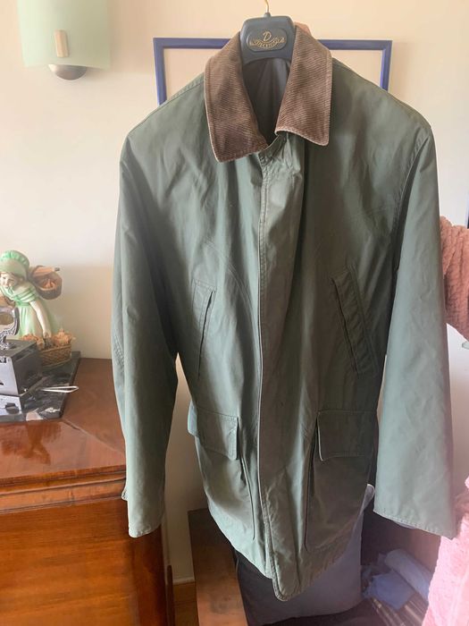 PARKA VERDE, XL,  com gola em bombazina castanha