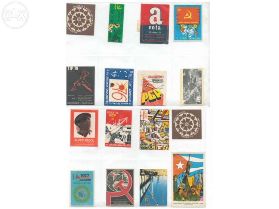 Autocolantes de partidos políticos anos 70 e 80