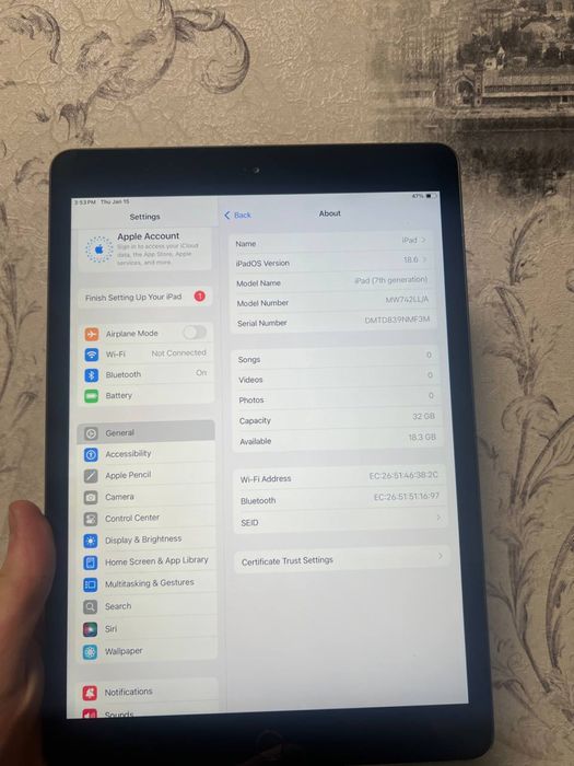 Ipad 7 32gb 88% акб