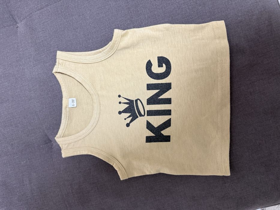 Beżowa bluzka bez rękawów 6-9 miesięcy