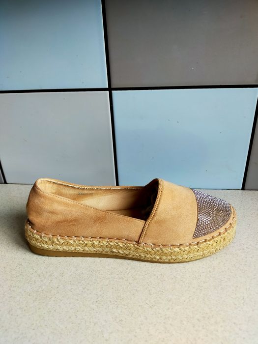 Espadryle DeeZee bezowe 38 wkładka 24 cm