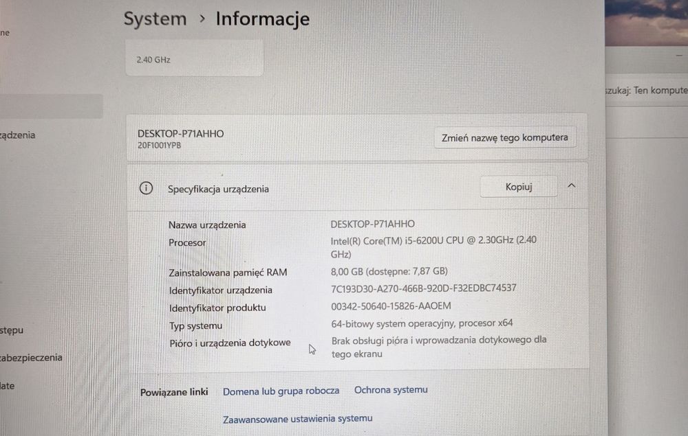 Lenovo Thinkpad L560, i5, 8gb ram, 256 ssd, win11 pro