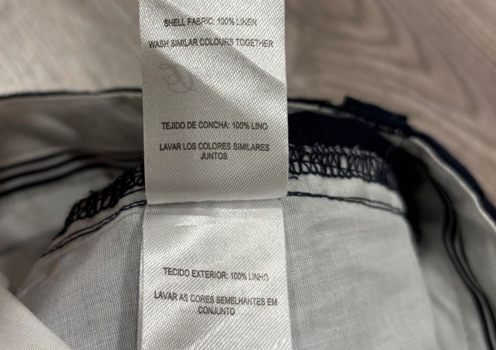 Primark XL 36 100% Льняные Мужские штаны брюки xl льна лён лен синие примарк