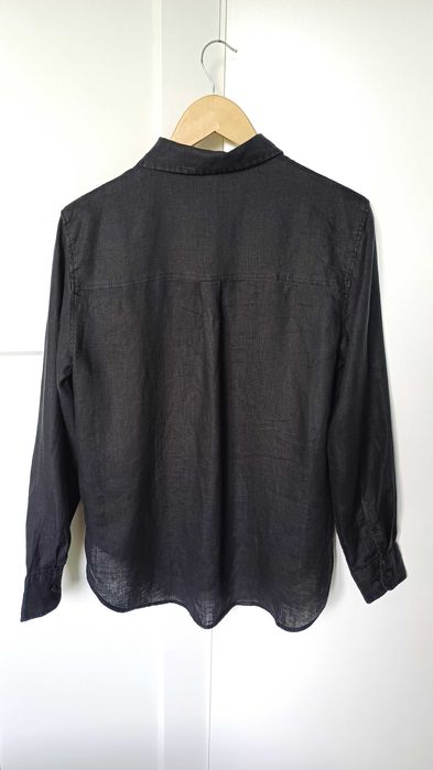Lniana czarna koszula damska H&M rozm. S