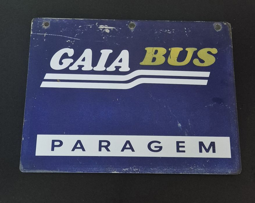 Placa antiga de Paragem de Autocarros GaiaBus