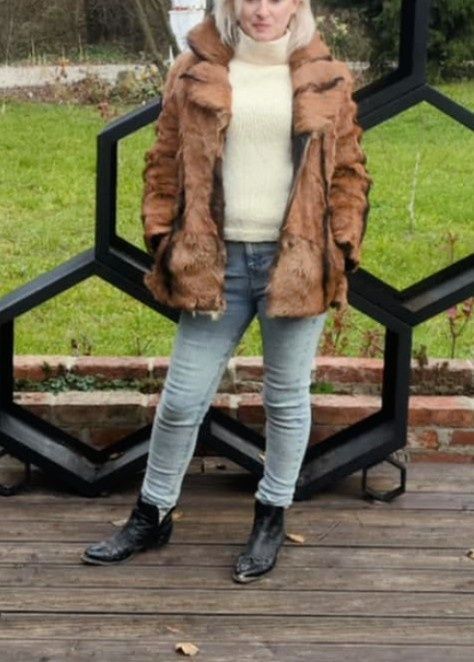 Futro naturalne vintage z kozy