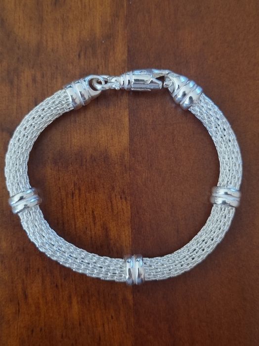 Piękna srebrna bransoletka 925