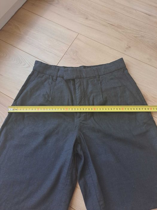 Bermudy H&M jak nowe, czarne, dobry skład: wiskoza i len