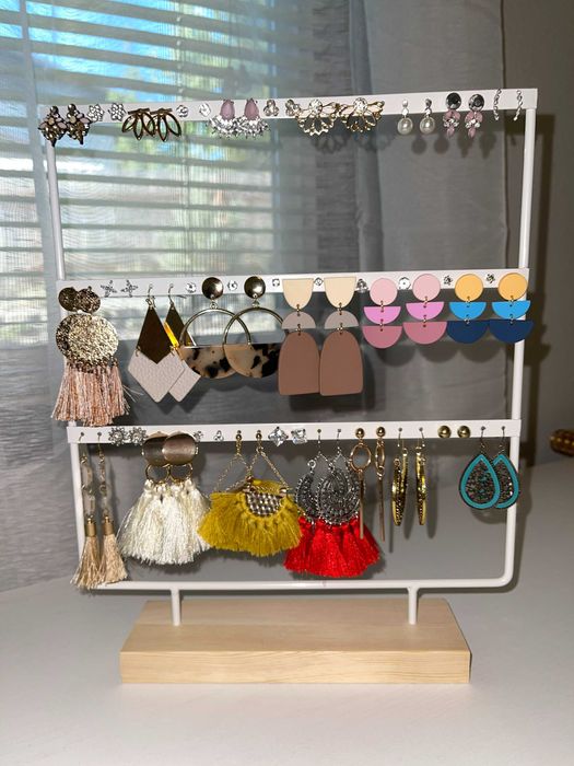 Duży stojak organizer do kolczyków biżuterii hand made