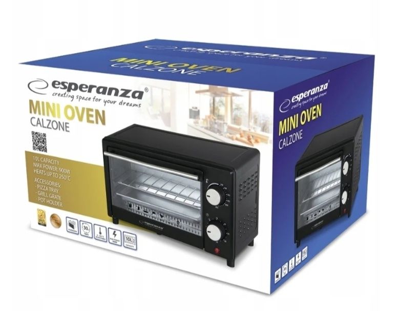 Mini Forno ESPERANZA Calzona 10L (como novo)