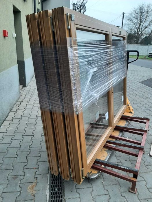 Okno drewniane dębowe dwuskrzydłowe 192cm x 138cm