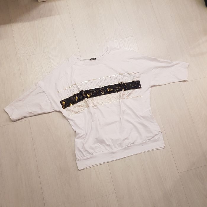 Bluzka oversize cekiny cyrkonie m l