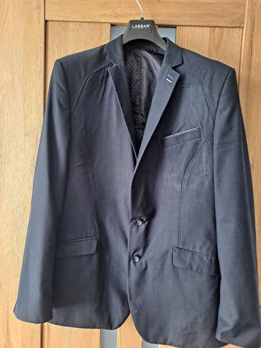 Garnitur męski 56 XXL ciemny granat