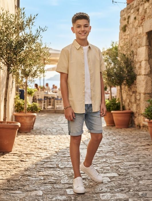 Стильная фирменная рубашка h&m