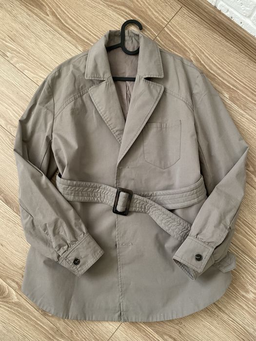 Сірий плащ/тренч оверсайз