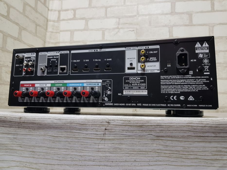 5.1 AV ресивер DENON AVR X1000+2 . 5x120 Вт, HDMI USB LAN