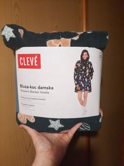 Bluzo-kocyk, wzór w jamniki, duży rozmiar