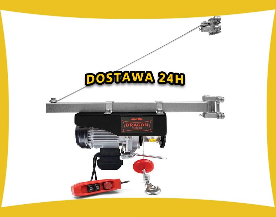 WCIĄGARKA ELEKTRYCZNA LINOWA 600kg 230V +RAMIĘ wciągarka budowlana