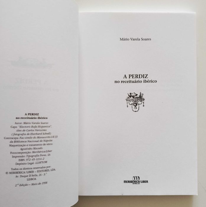 A Perdiz no receituário ibérico | Mário Varela Soares
