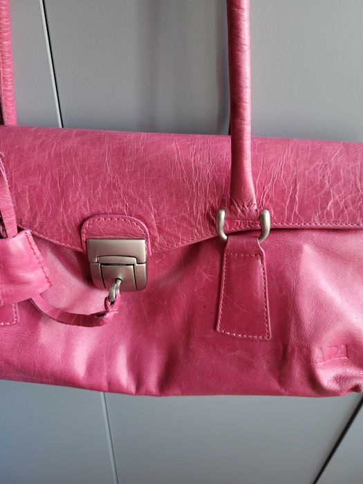 сумка шкіряна рожева