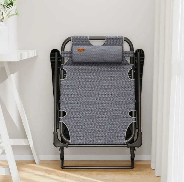 Розкладне крісло шезлонг садовий із подушкою WCG FCB-S03PP