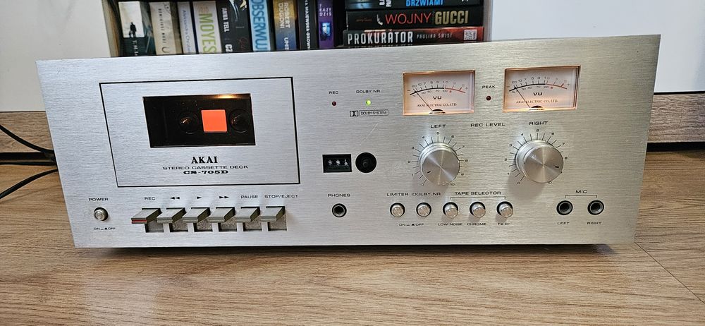 Akai 705D piękny Magnetofon Kasetowy  vintage