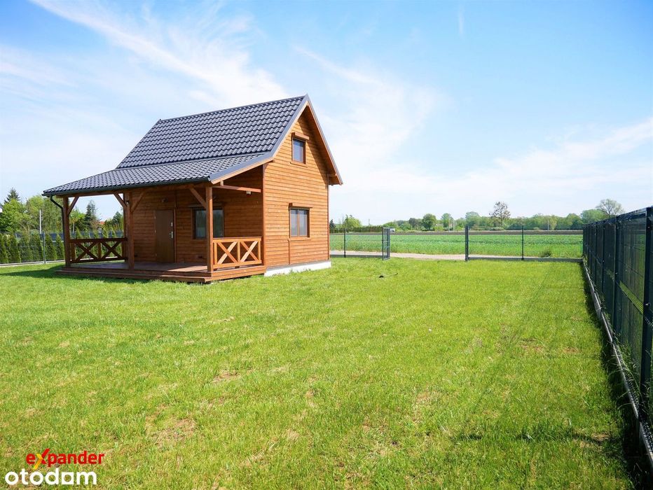 Domek całoroczny drewniany działka 912m2 Powidz ZAMIANA