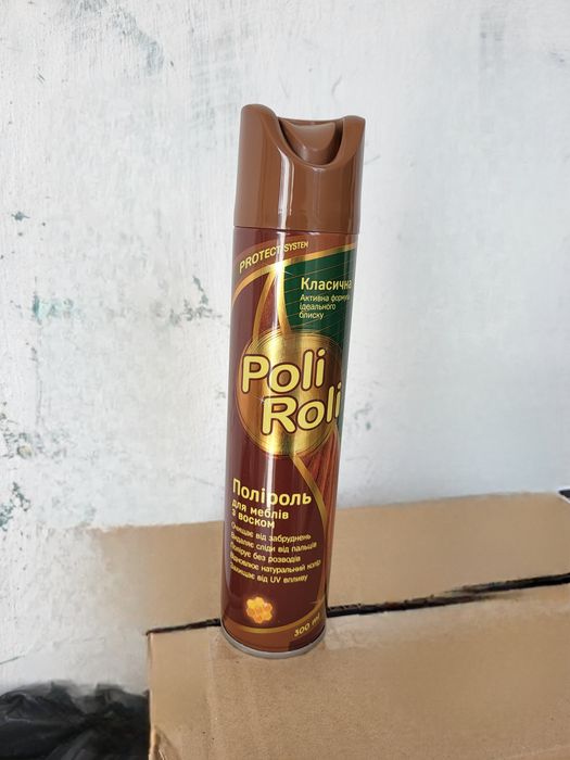 Продам поліроль для меблів Класичний Poli Roli, 300 мл, з воском.