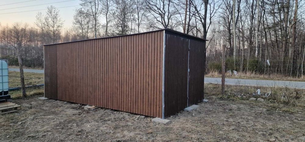 Garaż blaszany, schowek budowlany 3x5 II gatunek KONSTRUKCJA OCYNK