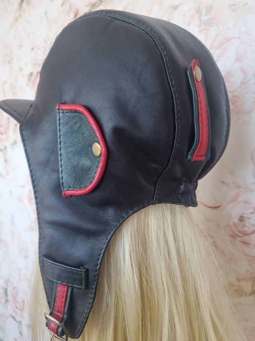 Skórzana czapka pilotka