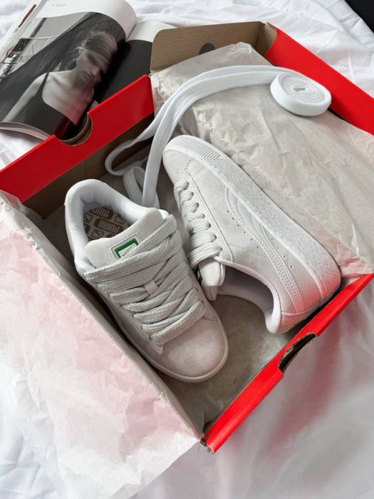 Жіночі кросівки Puma Suede XL Grey White пума суеде сірі білі