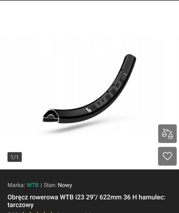 Obręcz koła 29" 36h wtb