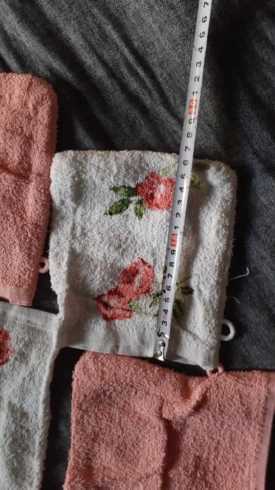 Conjutno toalhas vintage carré azul antigo novo