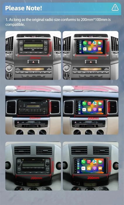 Магнітола Toyota Corolla, Rav, Nissan 200x100 Android орегінальний розмір