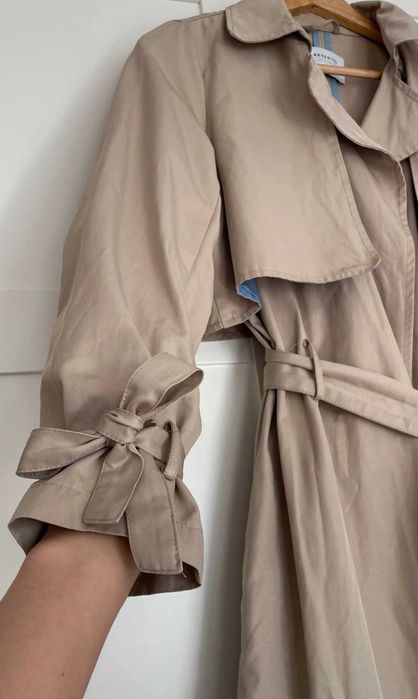 Reserved długi wiosenny trencz płaszcz damski XL