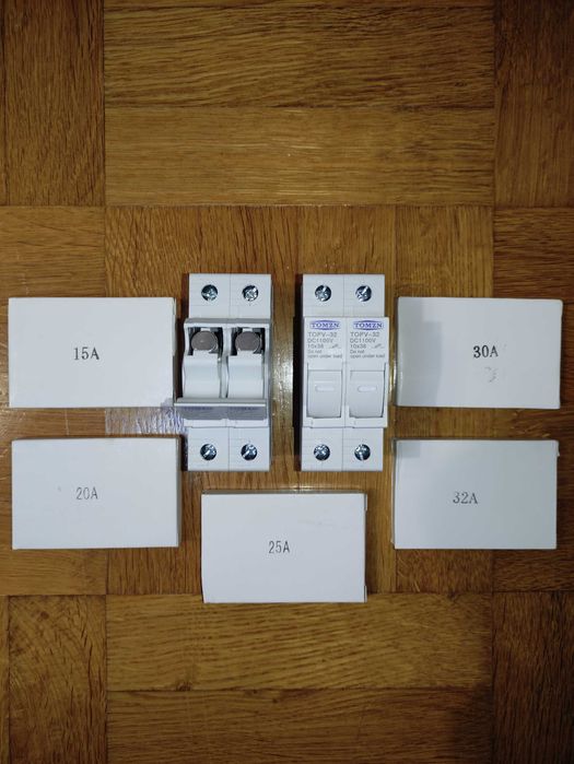 Автомат DC-Tomzn 1Р, 2P 16А 20А 25А  32А 40А 63A, 125А,УЗИП Держатель