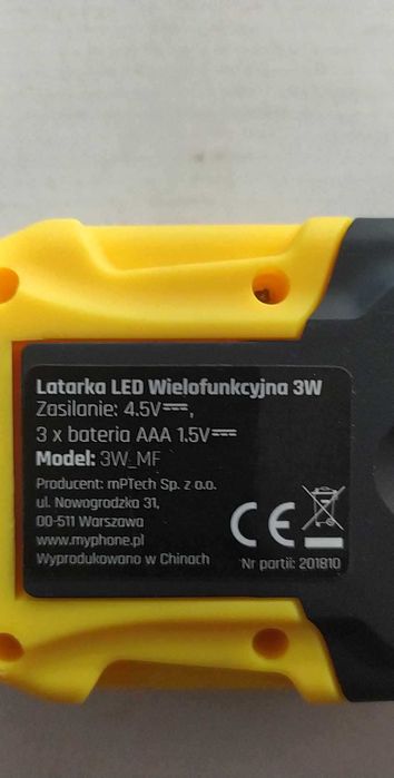 Latarka LED Wielofuncyjna 3W