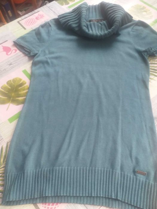 Tunika z golfem krótki rękaw