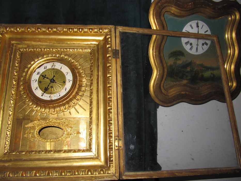 Ramowy Zegar Wiedenski Kwadransowy Zlocony ok 1840r