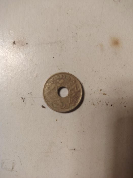 8 moedas pesetas furadas raras