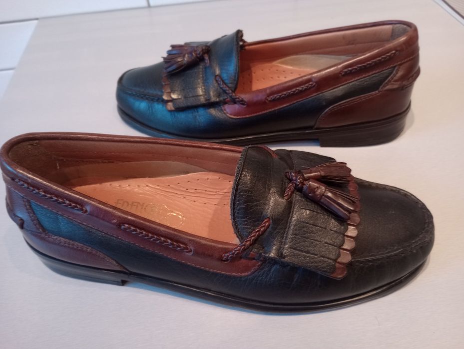 Buty meskie, skorzane mokasyny.