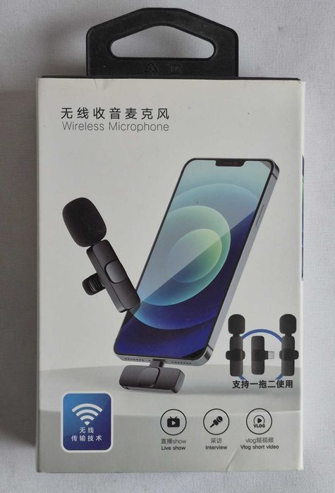 Новий подвійний бездротовий петличний мікрофон K9 для iPhone (Lightning)