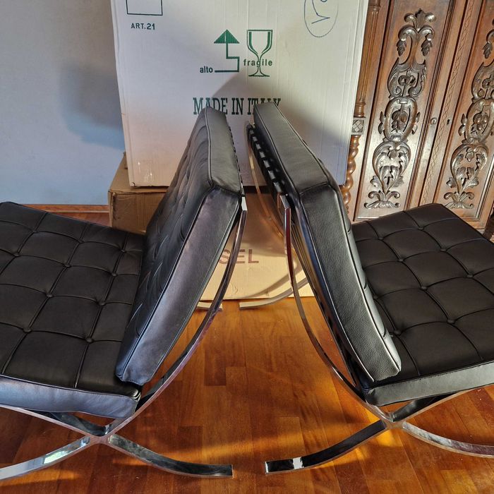 Fotel skóra metal "nowy" z kartonu 40-letni