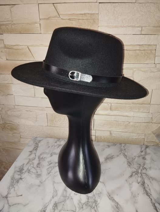 Filcowy kapelusz z paskiem jesienny wiosenny jesień wiosna nakrycie gł