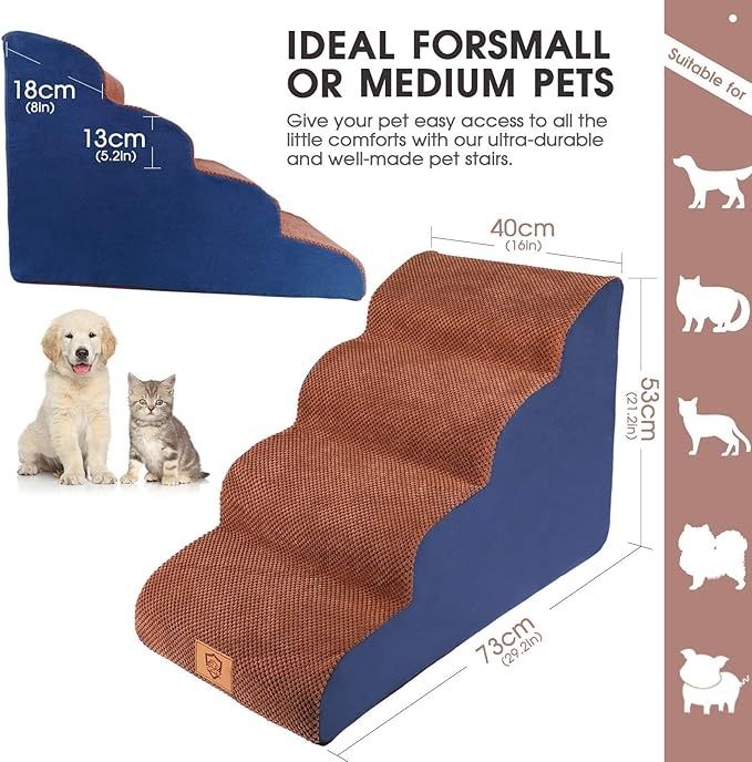 Escada rampa de 4 degraus para cães