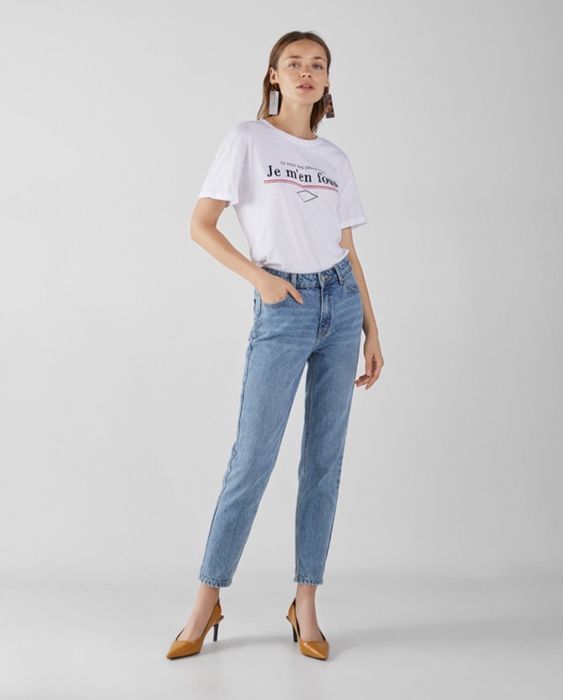 Джисы mom fit bershka