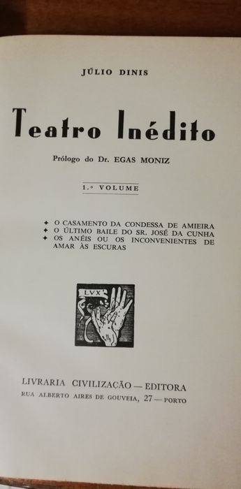 Livros Júlio Dinis Teatro Inédito vol 1, 2 e 3